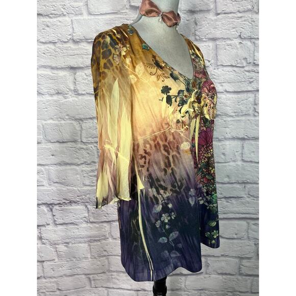 Bleu Vibrant Boho Fairycore Blouse - Picture 2 of 10